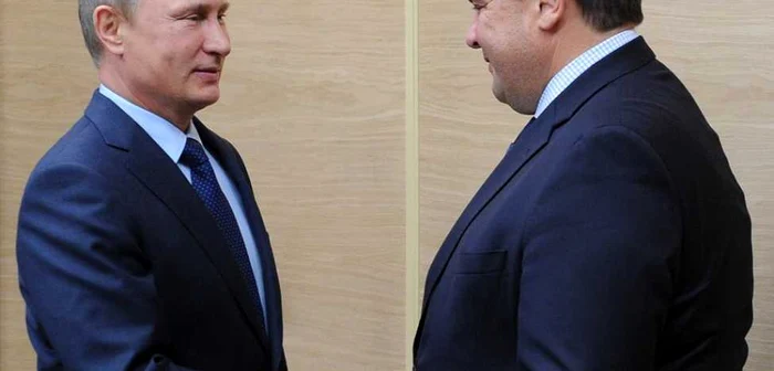 Preşedintele rus Vladimir Putin şi vicecancelarul german Sigmar Gabriel