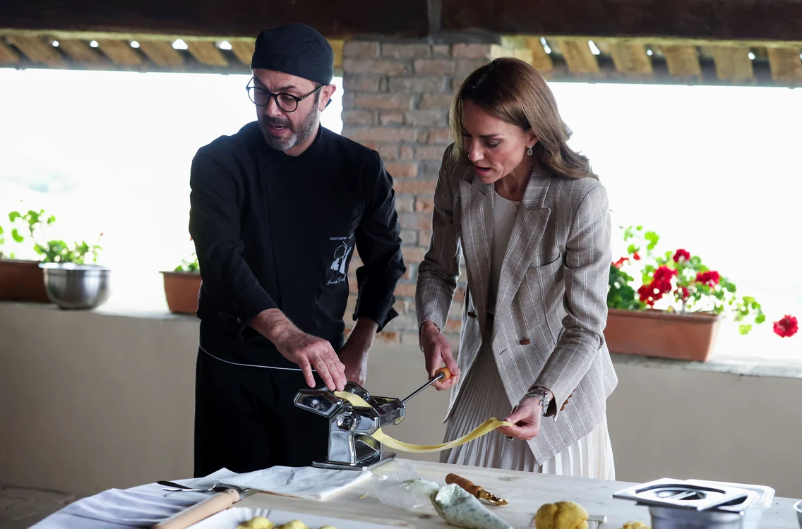 Prințesa Kate la fermă în Italia, paste, mâncare, Profimedia
