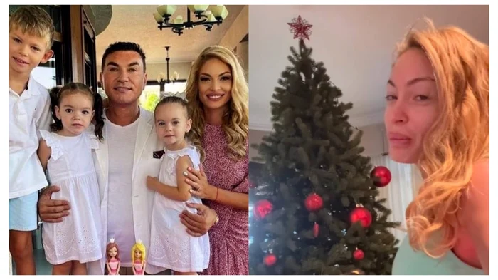 Valentina Pelinel împodobește bradul alături de copiii și de soț - Foto: colaj Click!