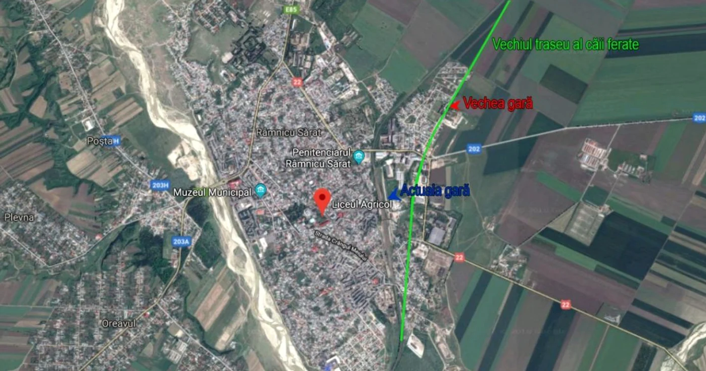 Linia a fost deviată câteva sute de metri