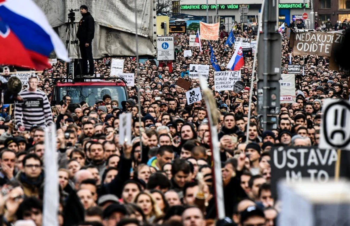 Protest anticorupţie în Slovacia FOTO EPA-EFE