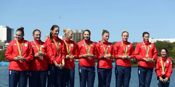 Echipajul feminin de canotaj 8+1 al României a câştigat medalia de bronz la Jocurile Olimpice de la Rio. FOTO Guliver/Gettyimages