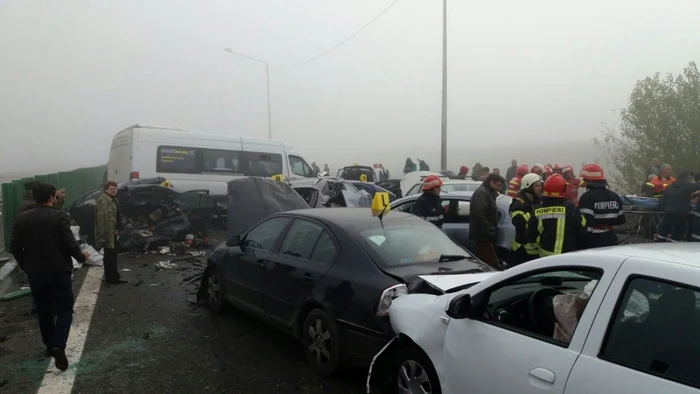Maşinile implicate în carambolul de pe Autostrada Soarelui FOT Digi TV