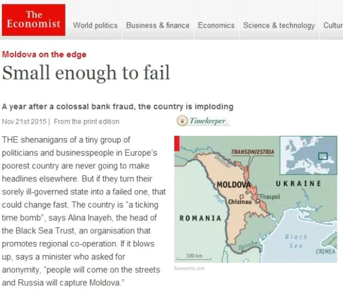 The Economist  despre Moldova