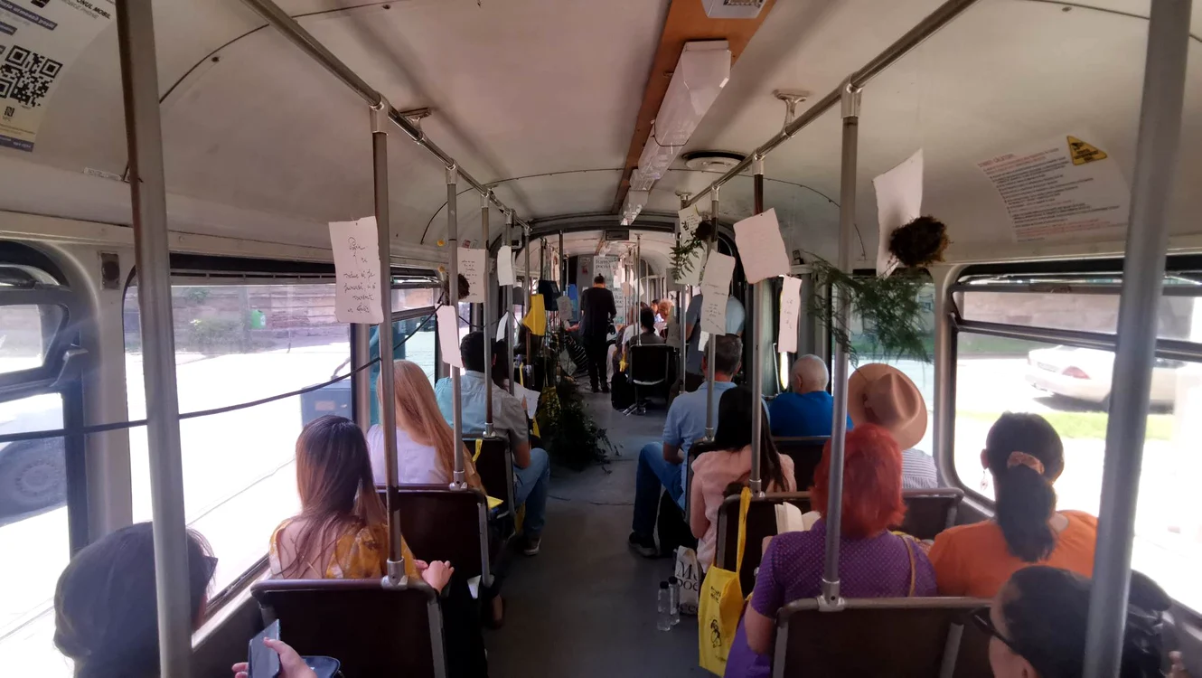 Tramvaiul Poeziei la Timișoara FOTO Ștefan Both