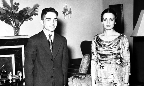 Regele Hussein al Iordaniei cu prima soție, Prințesa Dina Abdul Hamid de Hejaz   profimedia 0383908474 jpg