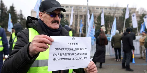 Polițiști, angajați din penitenciare și studenți protestează în Piața Victoriei din București. FOTO Inquam Photos / Octav Ganea