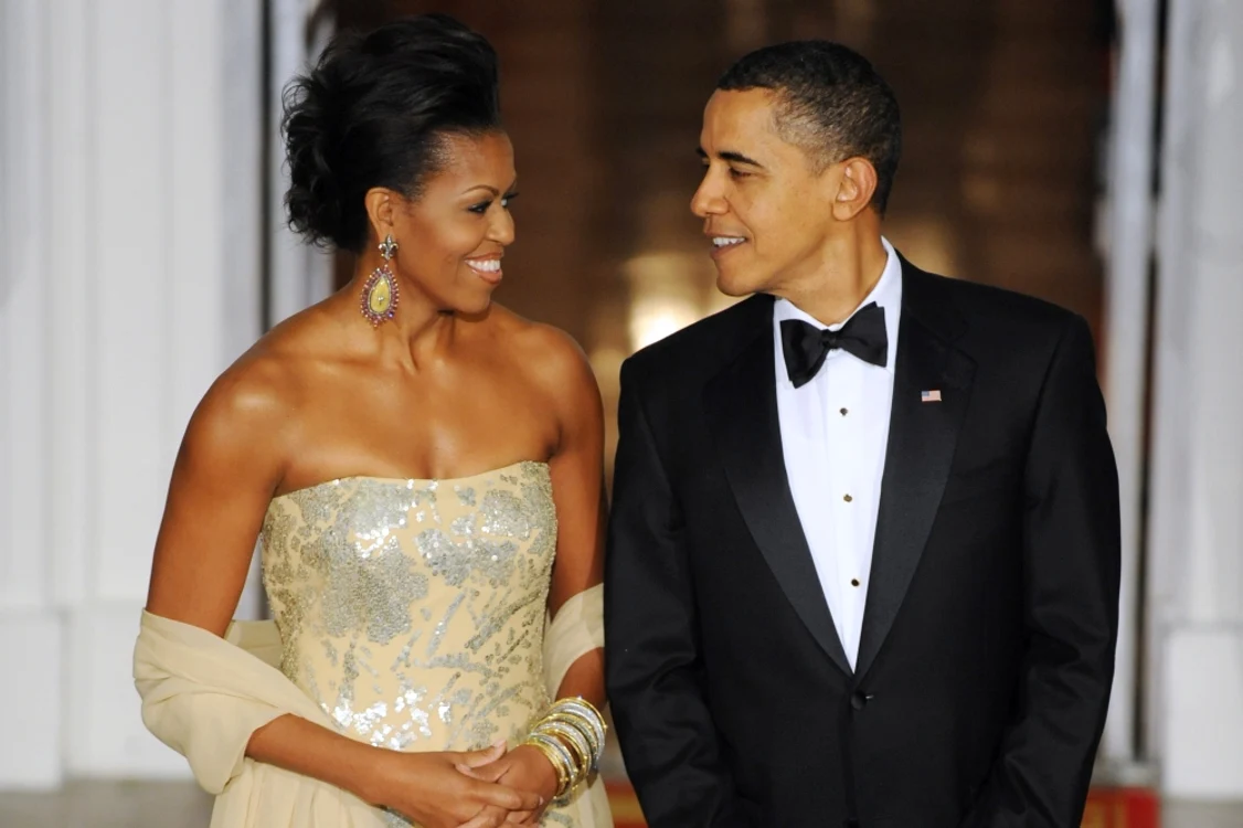 Michelle şi Barack Obama, la un eveniment festiv la Casa Albă, pe 24 noiembrie 2009