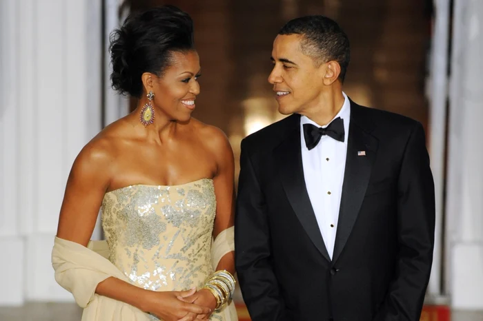 Michelle şi Barack Obama, la un eveniment festiv la Casa Albă, pe 24 noiembrie 2009