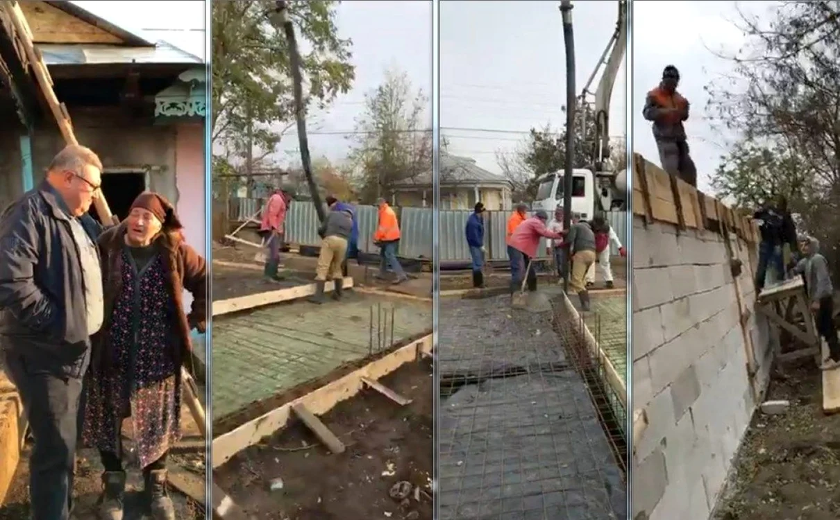 Refacerea unei case în timp record la Slobozia Conachi FOTO Facebook/Emil Dragomir