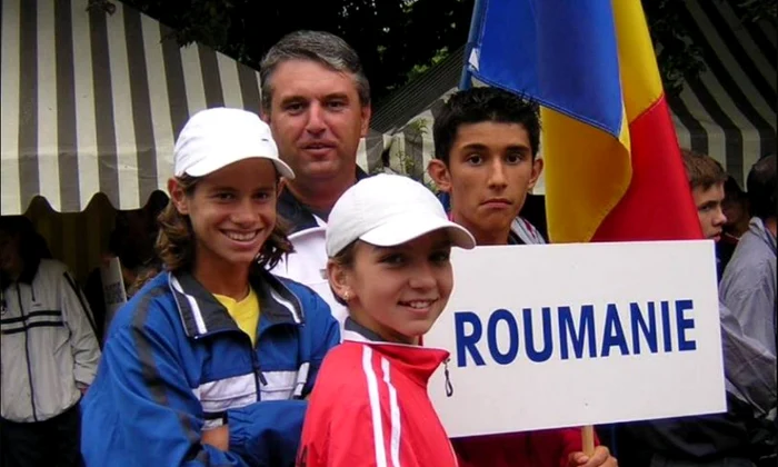 Liviu Ursuleanu, alături de micuța Simona Halep. Foto Facebook