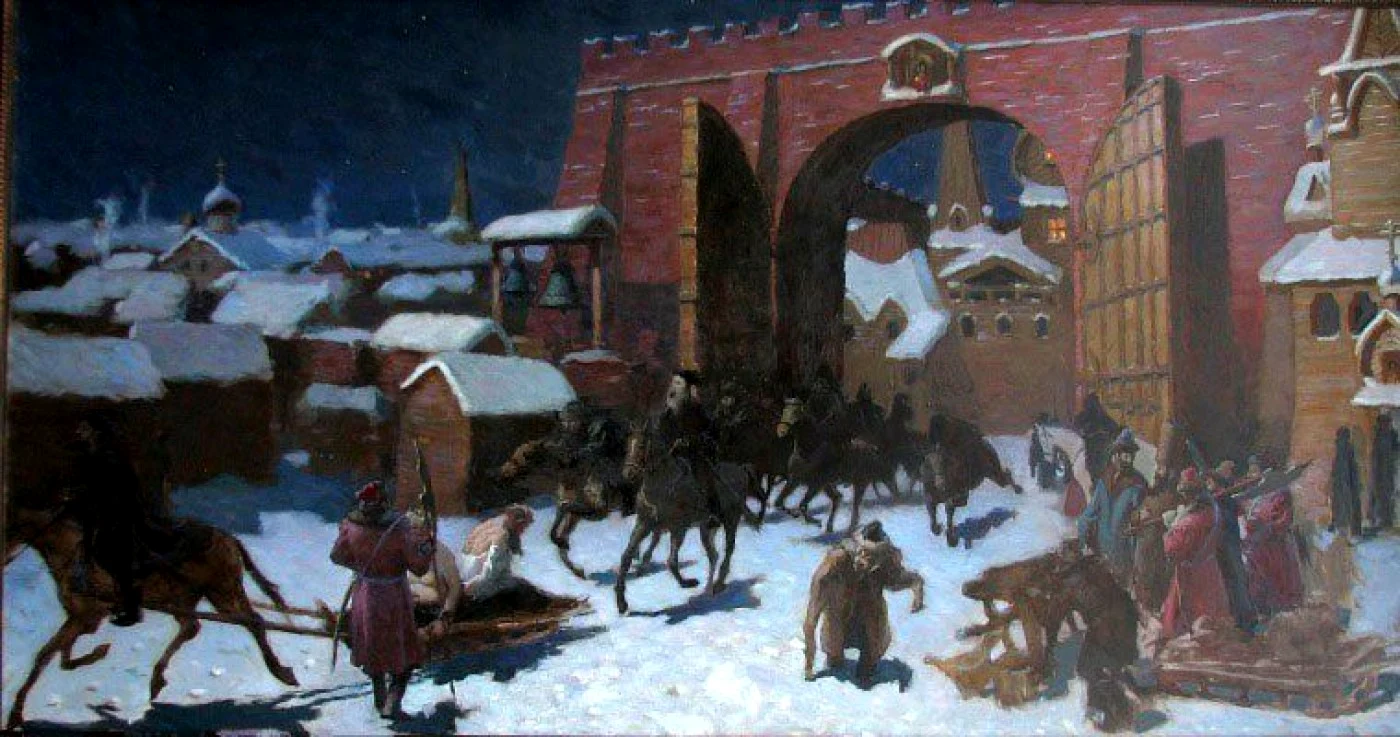 Oprichniki într-un tablou de Vasily Khudiakov FOTO wikipedia