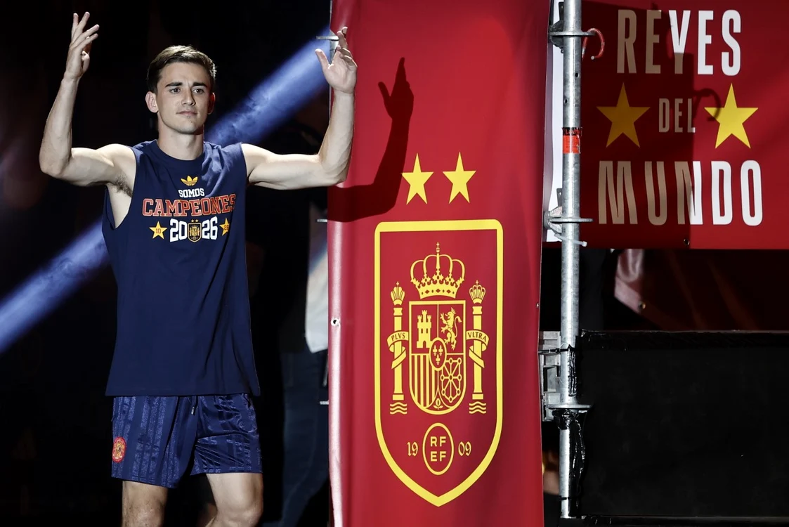 Gavi a participat la sărbătorirea titlului mondial la Madrid (Foto: EPAImages)