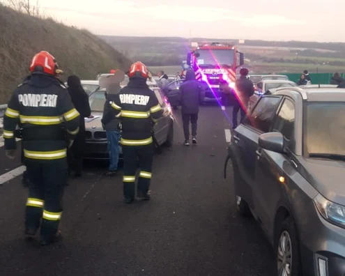 Traficul rutier a fost afectat. FOTO ISU Olt