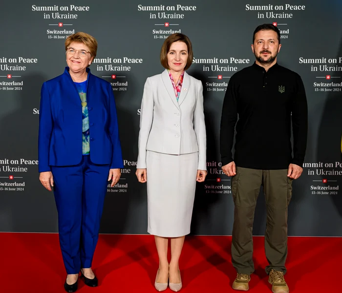 Maia Sandu și Volodimir Zelenski au participat la summitul pentru pace. FOTO: Facebook
