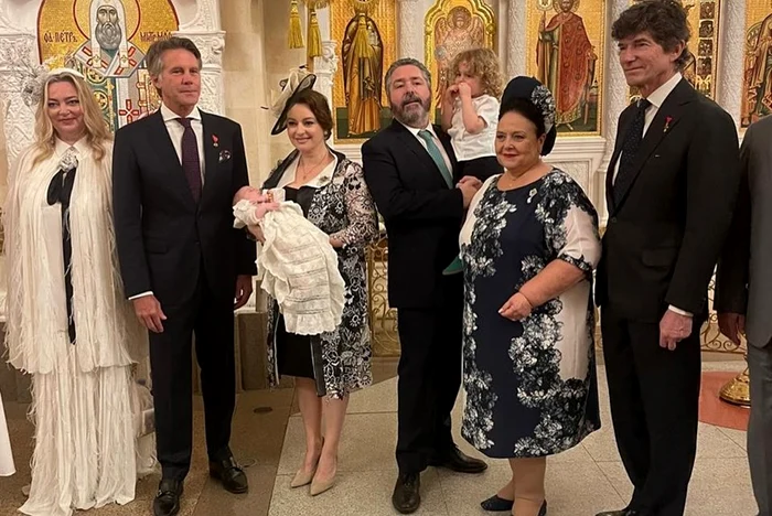 Prințul Emanuele Filiberto de Savoia și Adriana Abascal la botezul Prințesei Kira Leonida a Rusiei cu Marele Duce George și Prințesa Victoria Romanova a Rusiei   Instagram 2 jpg