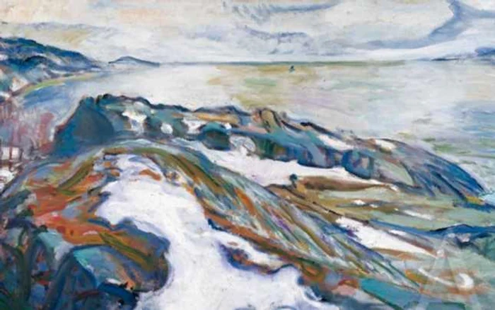 Piesaj de iarnă, în viziunea lui Edvard Munch FOTOGRAFII: bbc.com
