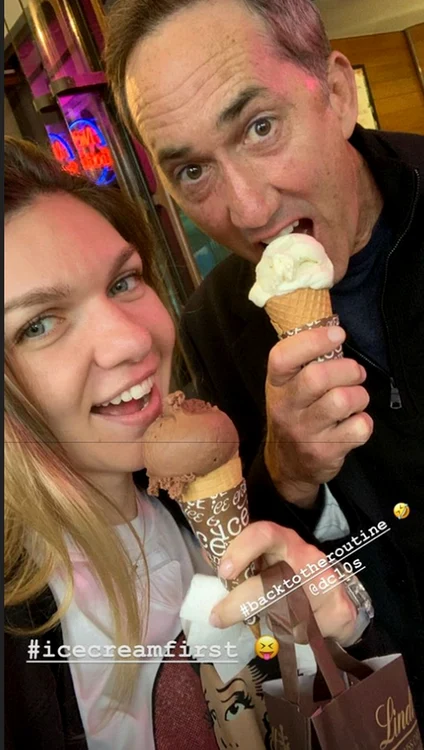 Simona Halep si Darren Cahill nu au renuntat la traditia inghetatei