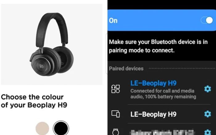 BeoPlay H9 conexiune bluetooth