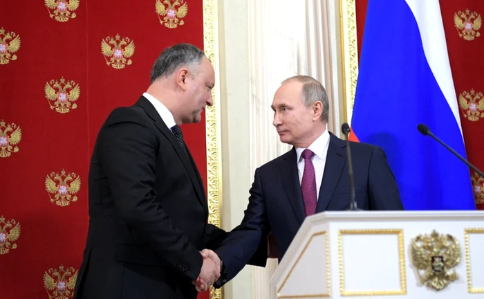 Igor Dodon si Vladimir Putin in cadrul unei intalniri comune  Foto: Euobserver