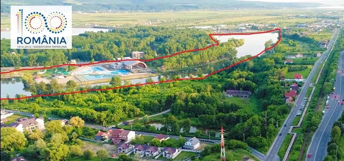 Baza de agrement Ostroveni din Râmnicu Vâlcea - imagine aeriană 2021 Foto captură video YouTube