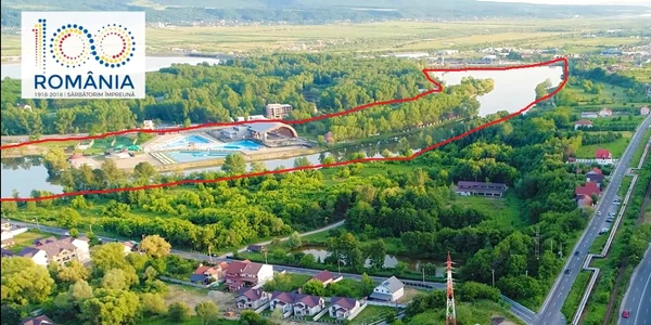 Baza de agrement Ostroveni din Râmnicu Vâlcea - imagine aeriană 2021 Foto captură video YouTube