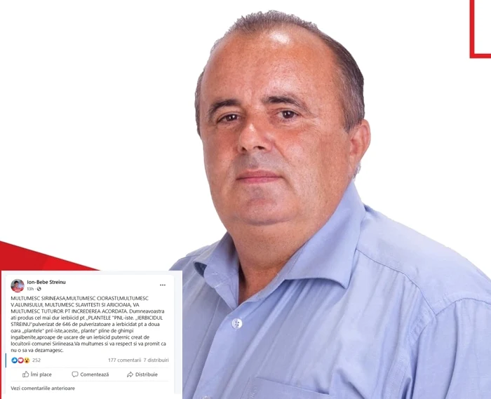 Ion Bebe - Streinu primarul din Şirineasa - Vâlcea şi mesajul jignitor postat după realegerea sa Foto colaj
