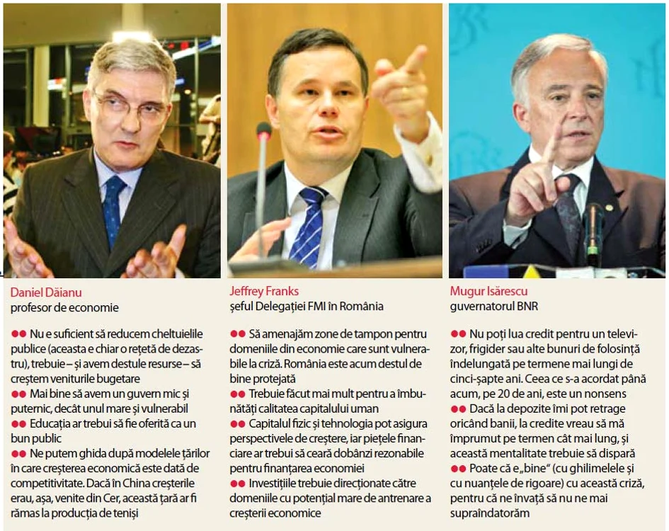 Click pe foto pentru a vedea recomandările celor trei economişti