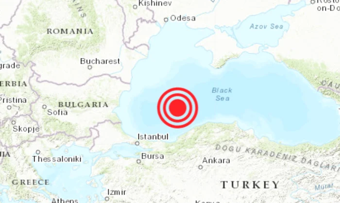 Zona în care a avut loc cutremurul din Marea Neagră - Captura site INFP