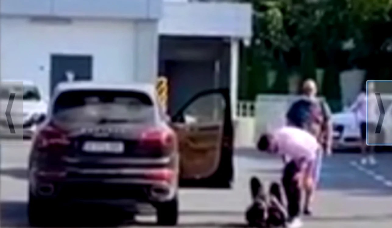Brigitte apare trântită pe jos, în urma unui episod violent cu soțul ei, Florin Pastramă