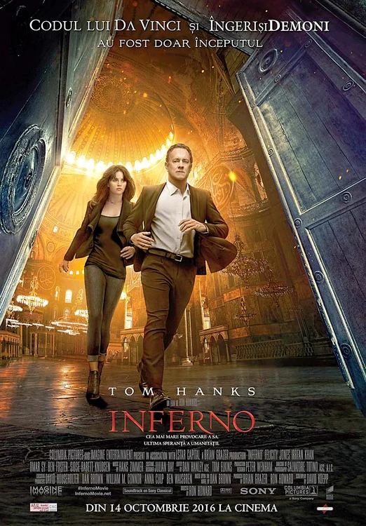 Afișul peliculei ”Inferno”,  a cărei premieră va  avea loc în octombrie
