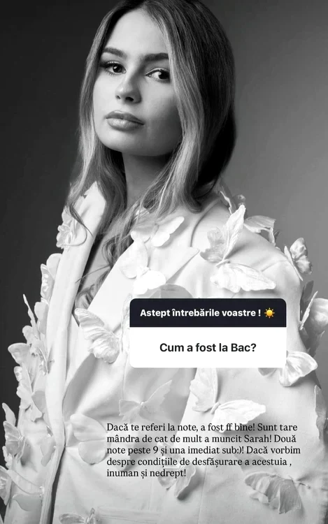 Anca Serea dezvăluie cum s-a descurcat fiica sa la BAC. Foto: Instagram