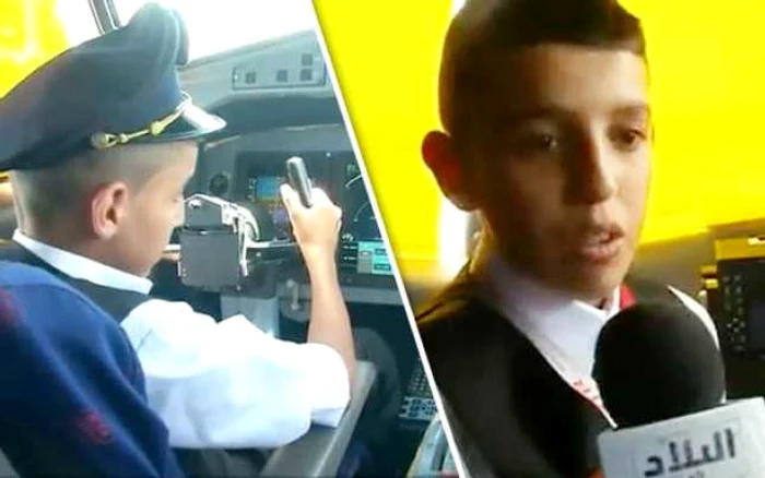 Copilul ar fi fost invitat să piloteze avionul ca parte a unei campanii umanitare FOTO Al Bild TV