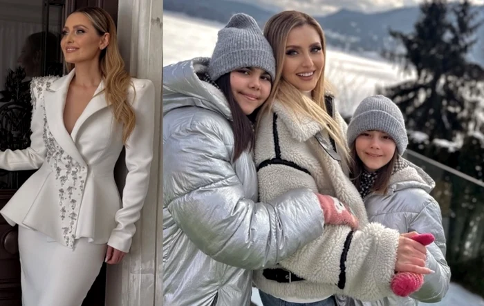 Alina Sorescu alături de fiicele sale, Carolina și Raisa / foto: Instagram
