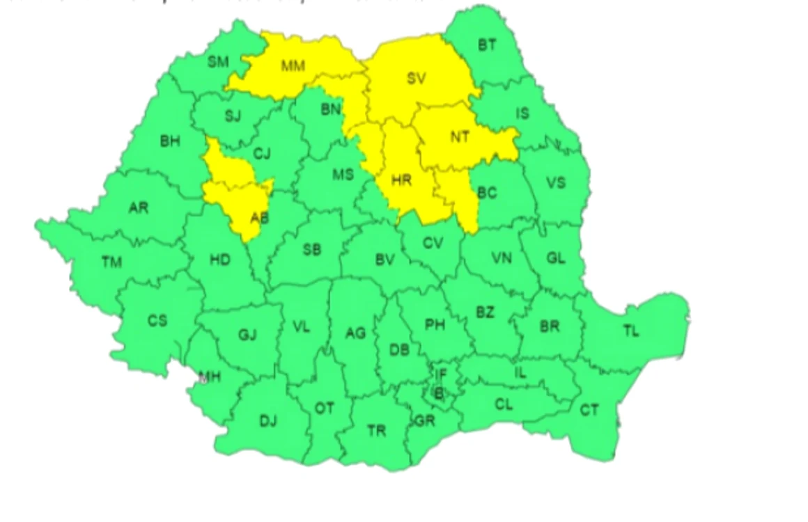 Unele județe se vor confrunta cu un Cod galben de furtuni