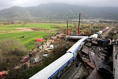 Accident de tren în Grecia FOTO Profimedia 