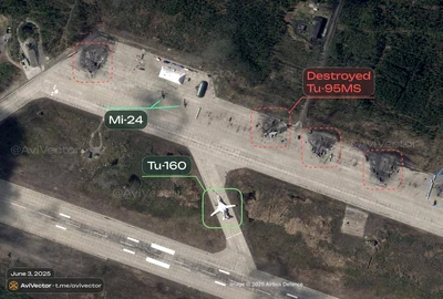 Imagini din satelit cu aeronavele distruse la baza Olenia FOTO Nexta jpeg
