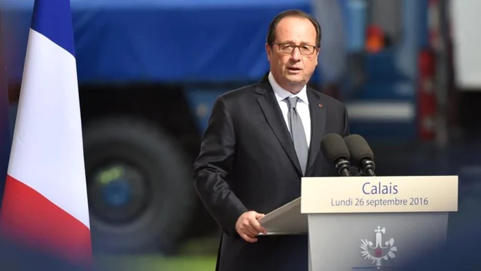 Francois Hollande susţine un discurs la Calais FOTO AFP