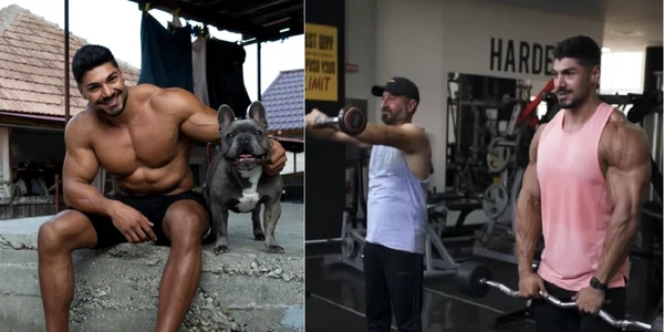 Culturistul Andrei Deiu stabilit în Anglia românul cu cei mai mulţi urmăritori pe Instagram - acasă la Vâlcea alături de animalul preferat şi de tatăl său Foto You Tube