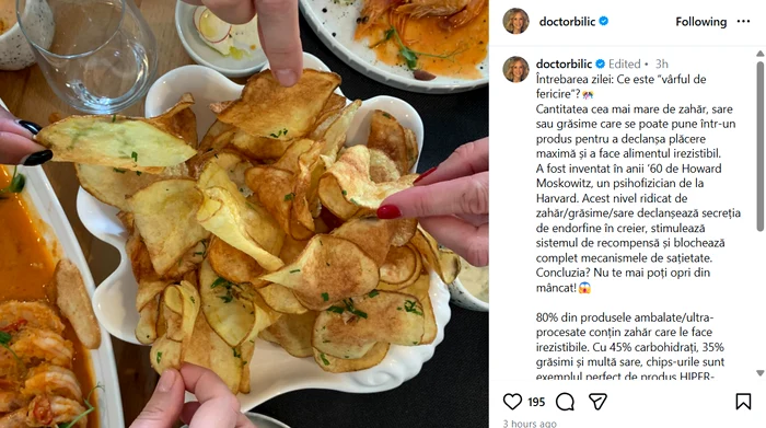 Postarea Mihaelei Bilic - Foto: Instagram