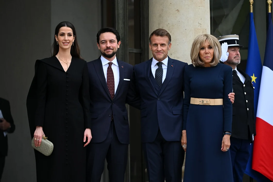 Emmanuel Macron și Brigitte alături de Prințul Hussein și Prințesa Rajwa foto profimedia (1) jpg