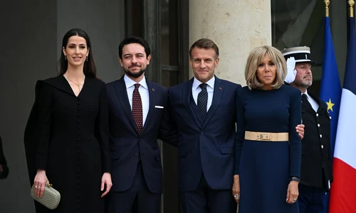 Emmanuel Macron și Brigitte alături de Prințul Hussein și Prințesa Rajwa foto profimedia (1) jpg