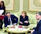 Vladimir Putin - Francois Hollande - Angela Merkel - Petro Porosenko FOTO AP 