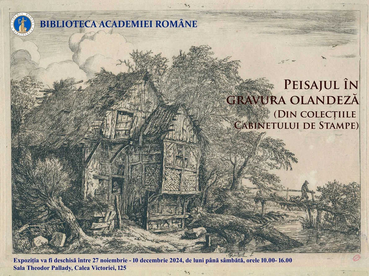 Gravuri de Rembrandt și alți peisagiști olandezi, expuse în premieră la Biblioteca Academiei Române