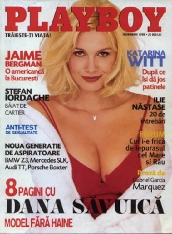 Dana Săvuică a fost pe coperta primului număr Playboy România, noiembrie 1999