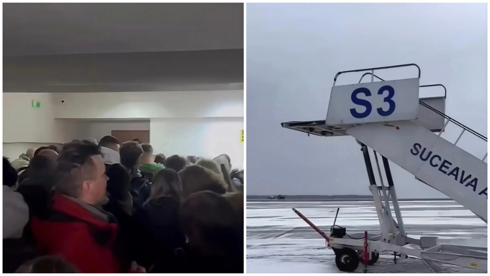 Zboruri amânate la Aeroportul Suceava, din cauza gheții de pe piste. Sute de pasageri sunt blocați în terminal