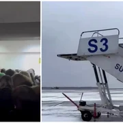 Haos pe aeroportul din Suceava din cauza ghetii de pe piste FOTO FAcebook/Informatia ta