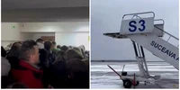 Haos pe aeroportul din Suceava din cauza ghetii de pe piste FOTO FAcebook/Informatia ta