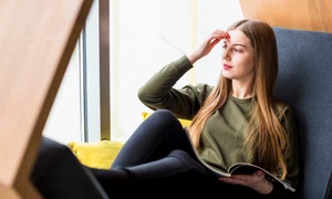 portrait modern woman relaxing home jpg