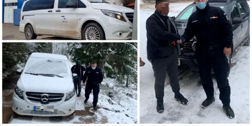 Masina cetăţeanului chinez rămas înzăpezit în Bihor şi salvat de jandarmi s-a dovedit furată. FOTO